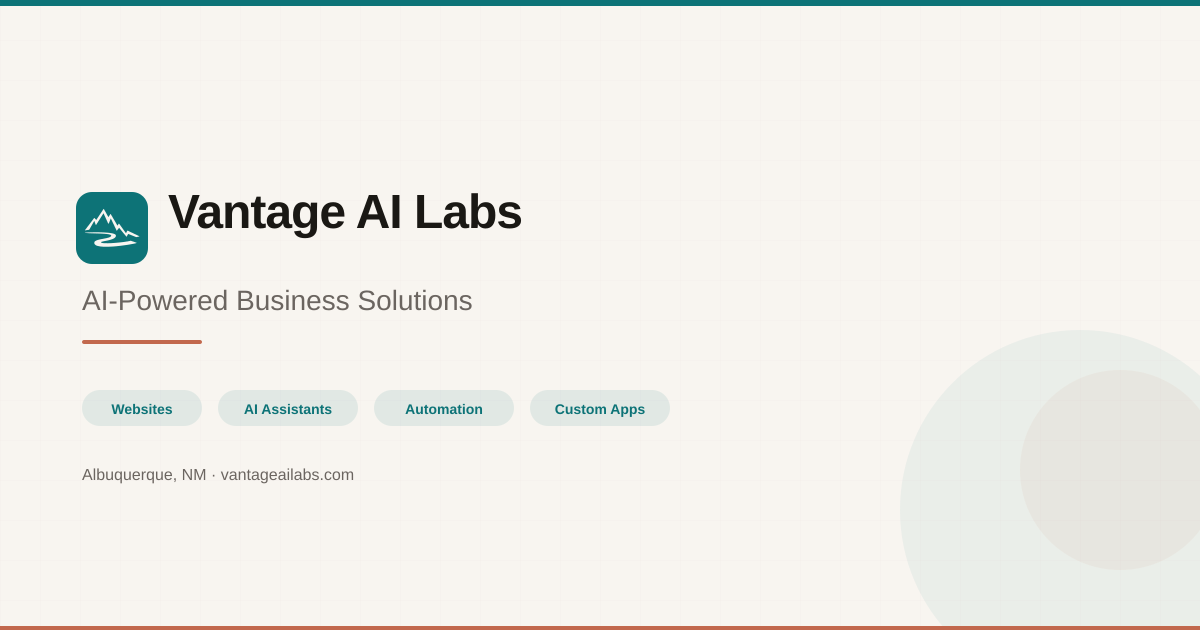 Vantage AI Labs - AI-Powered Business Solutions in Albuquerque, NM